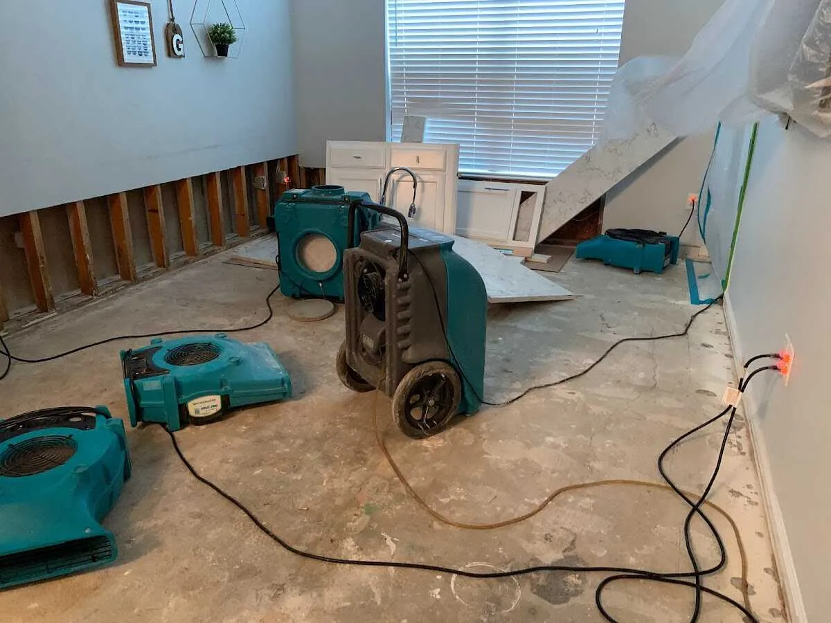 Dehumidifier in flood-cut room for Water Extraction & Removal in Carpinteria
